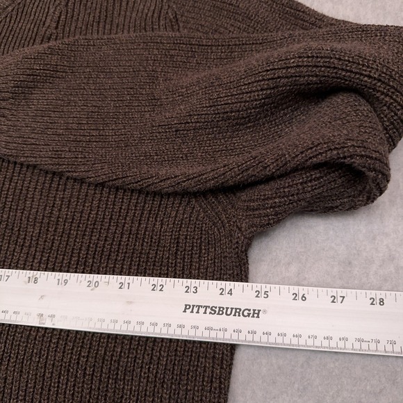 Eddie Bauer Henley Sweater Men's XXL Brown Chunky Ribbed Knit Heavyweight Hiking - Picture 5 of 7